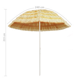 Parasol de plage Naturel 240 cm Style hawaïen