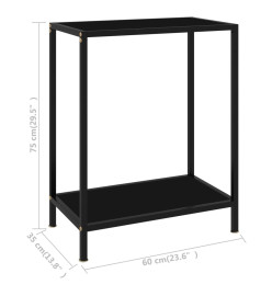 Table console Noir 60x35x75 cm Verre trempé