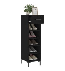 Armoire à chaussures noir 30x35x105 cm bois d'ingénierie