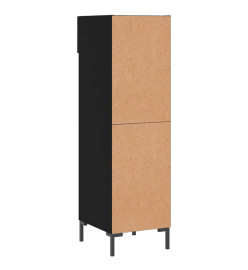 Armoire à chaussures noir 30x35x105 cm bois d'ingénierie