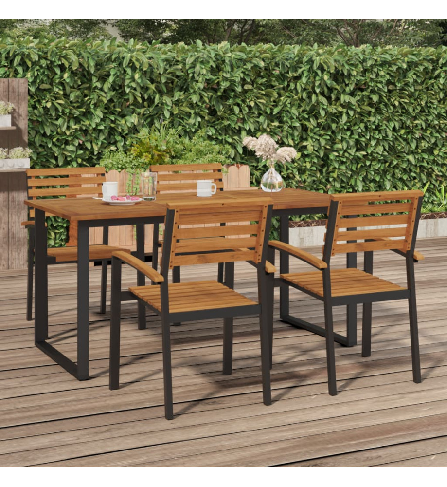 Table de jardin et pieds en forme de U 160x80x75 cm bois acacia Table de jardin et pieds en forme de U 160x80x75 cm bois acacia