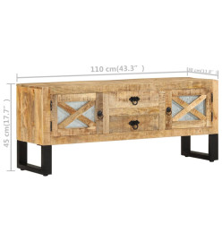 Meuble TV 110x30x45 cm Bois de manguier brut