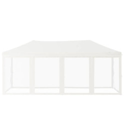 Tente de réception pliable avec parois Blanc 3x6 m