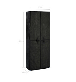 Armoire à chaussures Noir 60x30x166 cm Tissu