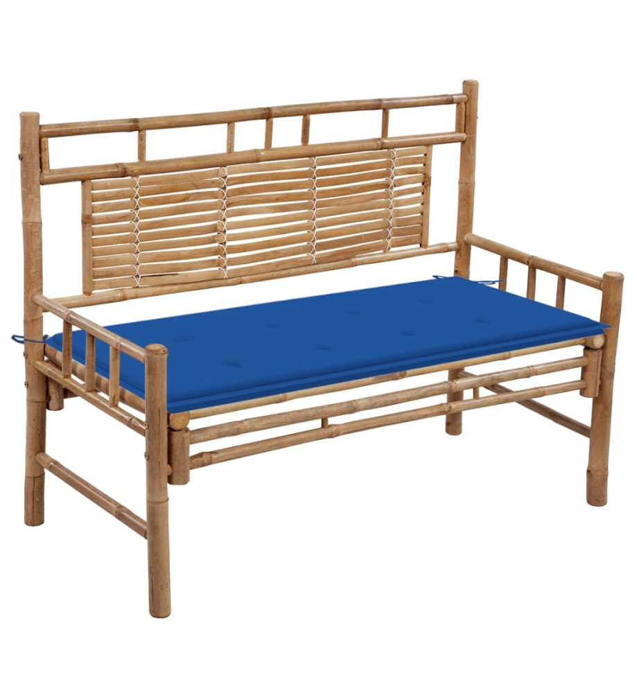 Banc de jardin avec coussin 120 cm Bambou