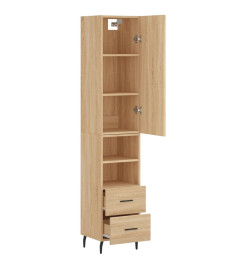 Buffet haut Chêne sonoma 34,5x34x180 cm Bois d'ingénierie