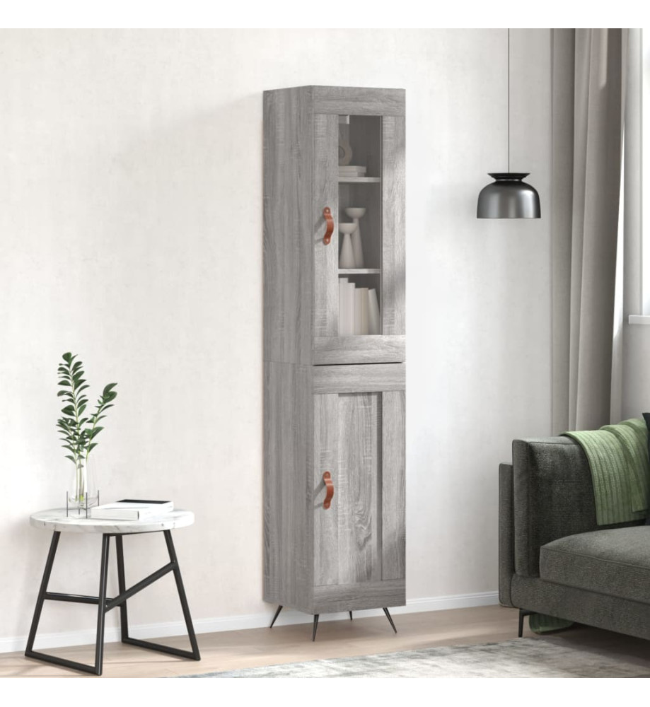 Buffet haut Sonoma gris 34,5x34x180 cm Bois d'ingénierie