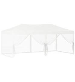 Tente de réception pliable avec parois Blanc 3x6 m