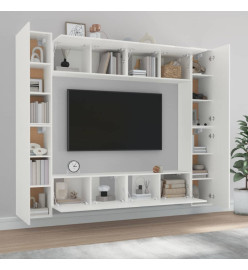 Ensemble de meubles TV 8 pcs Blanc Bois d'ingénierie