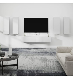 Ensemble de meubles TV 6 pcs Blanc Bois d'ingénierie