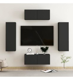 Ensemble de meubles TV 4 pcs Noir Aggloméré