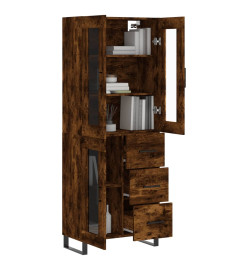 Buffet haut Chêne fumé 69,5x34x180 cm Bois d'ingénierie