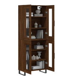 Buffet haut Chêne marron 69,5x34x180 cm Bois d'ingénierie