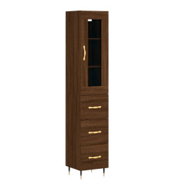 Buffet haut Chêne marron 34,5x34x180 cm Bois d'ingénierie