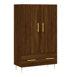 Buffet haut chêne marron 69,5x31x115 cm bois d'ingénierie