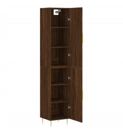 Buffet haut Chêne marron 34,5x34x180 cm Bois d'ingénierie