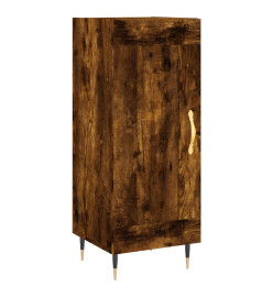 Buffet haut Chêne fumé 34,5x34x180 cm Bois d'ingénierie