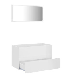 Ensemble de meubles de bain 2 pcs Blanc brillant Aggloméré