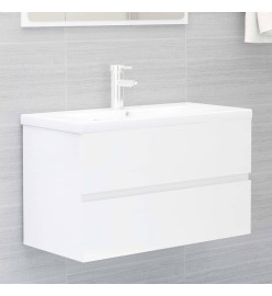 Ensemble de meubles de bain 2 pcs Blanc brillant Aggloméré