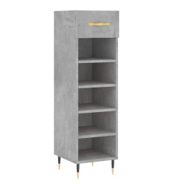 Armoire à chaussures gris béton 30x35x105 cm bois d'ingénierie