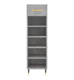 Armoire à chaussures gris béton 30x35x105 cm bois d'ingénierie