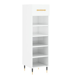 Armoire à chaussure Blanc brillant 30x35x105 cm Bois ingénierie