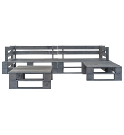 Salon de jardin palette 4 pcs Bois Gris