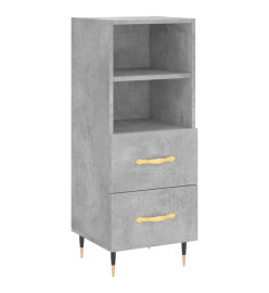 Buffet haut Gris béton 34,5x34x180 cm Bois d'ingénierie