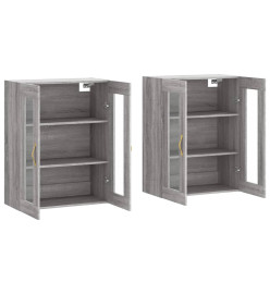 Armoires murales 2 pcs sonoma gris bois d'ingénierie