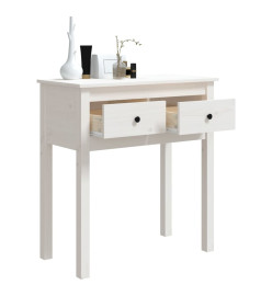 Table console Blanc 70x35x75 cm Bois massif de pin