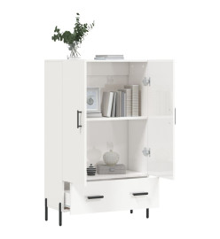 Buffet haut blanc brillant 69,5x31x115 cm bois d'ingénierie