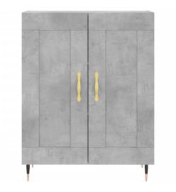 Buffet haut Gris béton 69,5x34x180 cm Bois d'ingénierie