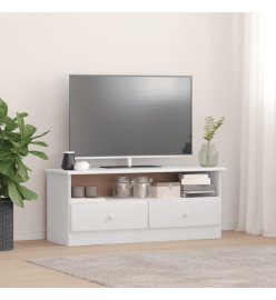 Meuble TV et tiroirs ALTA blanc 100x35x41 cm bois massif de pin