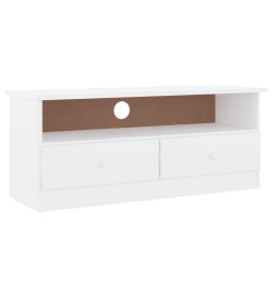 Meuble TV et tiroirs ALTA blanc 100x35x41 cm bois massif de pin