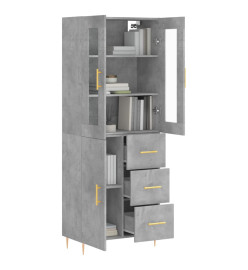 Buffet haut Gris béton 69,5x34x180 cm Bois d'ingénierie