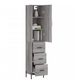 Buffet haut Sonoma gris 34,5x34x180 cm Bois d'ingénierie