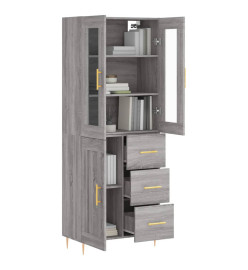 Buffet haut Sonoma gris 69,5x34x180 cm Bois d'ingénierie