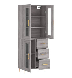 Buffet haut Sonoma gris 69,5x34x180 cm Bois d'ingénierie