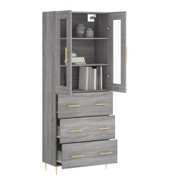 Buffet haut Sonoma gris 69,5x34x180 cm Bois d'ingénierie