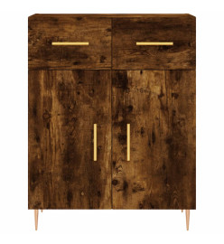 Buffet haut Chêne fumé 69,5x34x180 cm Bois d'ingénierie