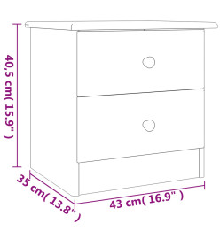 Table de chevet ALTA 43x35x40,5 cm bois de pin massif