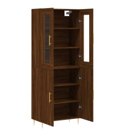 Buffet haut Chêne marron 69,5x34x180 cm Bois d'ingénierie