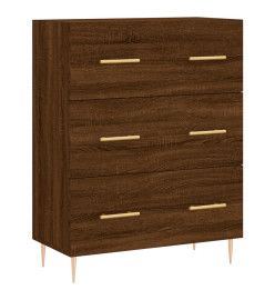 Buffet haut Chêne marron 69,5x34x180 cm Bois d'ingénierie