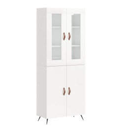 Buffet haut Blanc brillant 69,5x34x180 cm Bois d'ingénierie