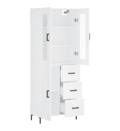 Buffet haut Blanc 69,5x34x180 cm Bois d'ingénierie