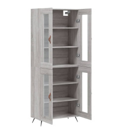 Buffet haut Sonoma gris 69,5x34x180 cm Bois d'ingénierie