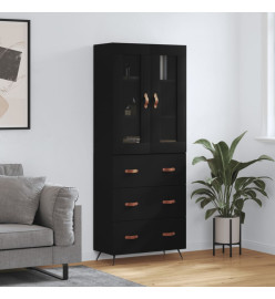 Buffet haut Noir 69,5x34x180 cm Bois d'ingénierie