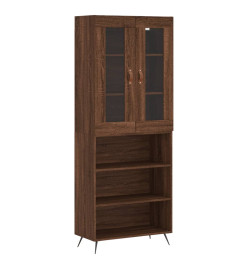 Buffet haut Chêne marron 69,5x34x180 cm Bois d'ingénierie