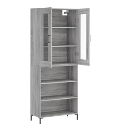 Buffet haut Sonoma gris 69,5x34x180 cm Bois d'ingénierie