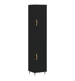 Buffet haut Noir 34,5x34x180 cm Bois d'ingénierie